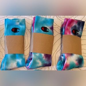 3 pairs of Champion tie dye socks